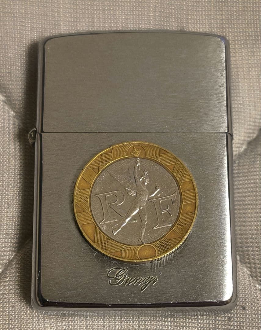 Zippoライター フランス硬貨デザイン