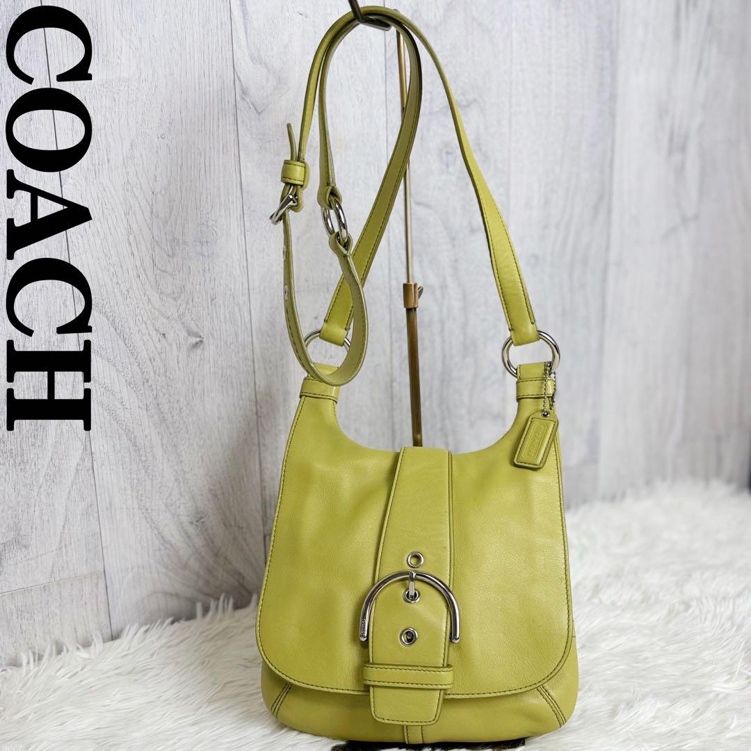 VINTAGE COACH コーチ ベルト ショルダーバッグ ライムグリーン