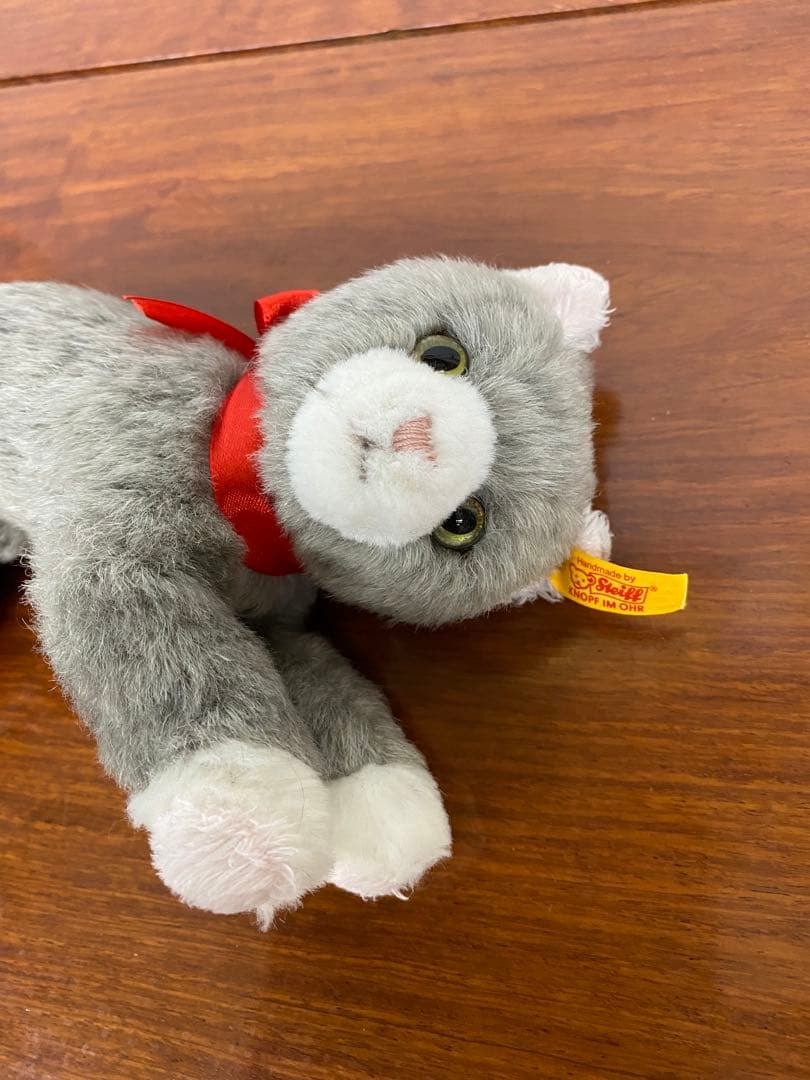 Steiff シュタイフ ぬいぐるみ 子ねこ グレー 希少 画像3