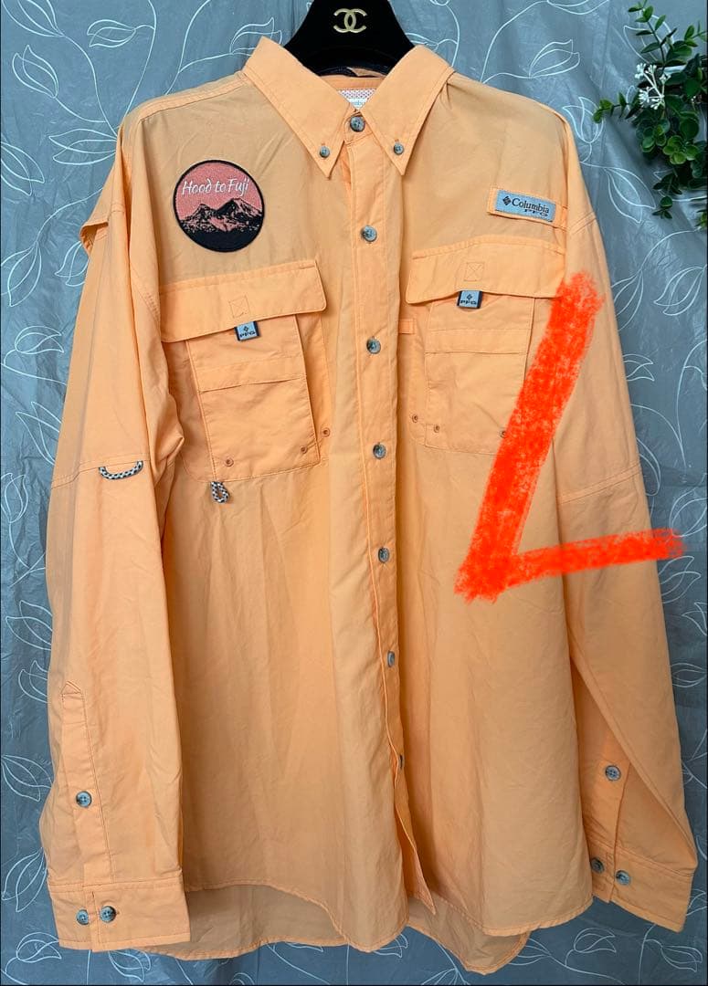 Columbia PFG オレンジ メンズ 長袖シャツ L