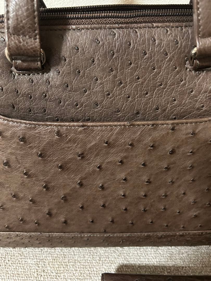 美品 オーストリッチ ハンドバッグ 財布 古銭入れ 画像5