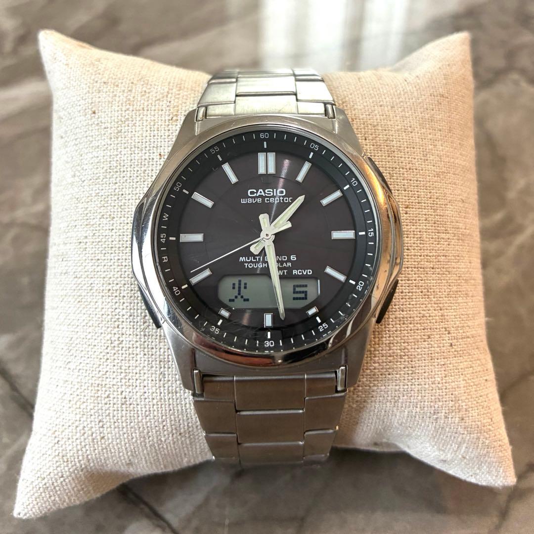 【稼働品】CASIO WAVECEPTOR WVA-M630 電波ソーラー腕時計