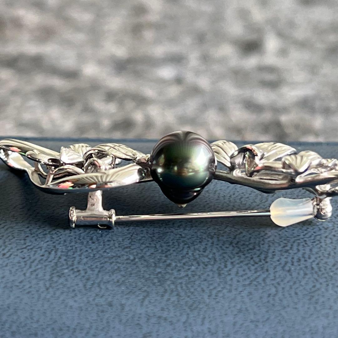 希少品✨ SOGO 黒蝶真珠 ブローチ ホワイトゴールドK18 アクセサリー 画像4