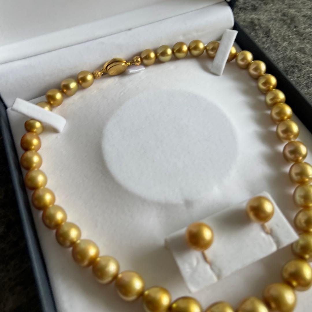 極美品✨ ゴールド 白蝶真珠 ネックレス イヤリングK18 アクセサリー 画像4