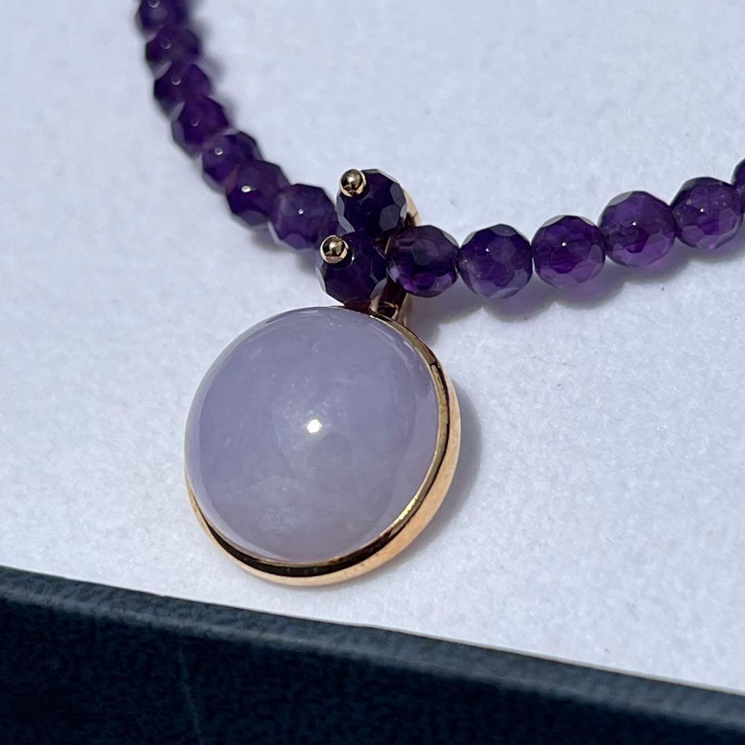 希少品✨極美品！ SOGO ペンダント ネックレス K18 翡翠 アメジスト 画像3